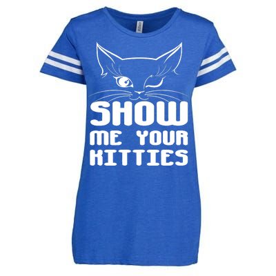 Show Me Your Kitties Funny Cat Enza Ladies Jersey Football T-Shirt