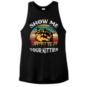 Show Me Your Kitties Retro Cat Lover Ladies PosiCharge Tri-Blend Wicking Tank