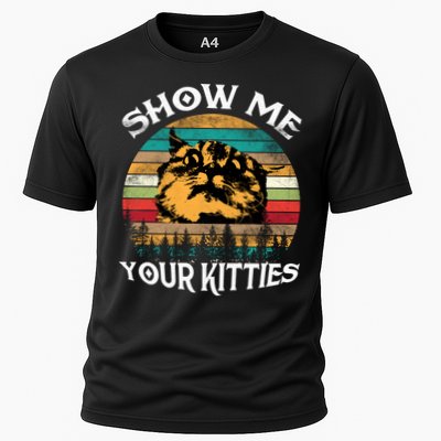 Show Me Your Kitties Retro Cat Lover Performance Shirt