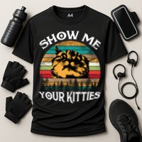 Show Me Your Kitties Retro Cat Lover Cooling Performance Crew T-Shirt