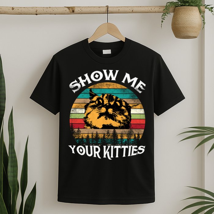 Show Me Your Kitties Retro Cat Lover T-Shirt