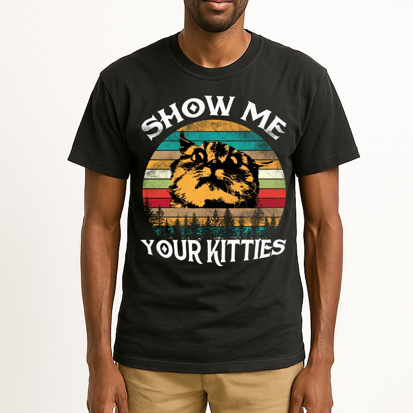 Show Me Your Kitties Retro Cat Lover Tall T-Shirt