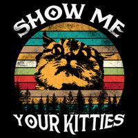 Show Me Your Kitties Retro Cat Lover Button