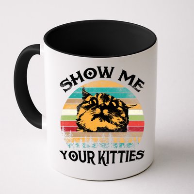 Show Me Your Kitties Retro Cat Lover Mug
