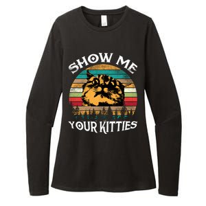 Show Me Your Kitties Retro Cat Lover Womens CVC Long Sleeve Shirt