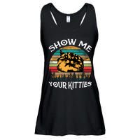 Show Me Your Kitties Retro Cat Lover Ladies Essential Flowy Tank