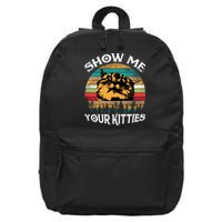 Show Me Your Kitties Retro Cat Lover 16 in Basic Backpack