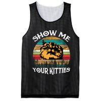 Show Me Your Kitties Retro Cat Lover Mesh Reversible Basketball Jersey Tank