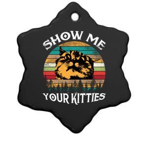 Show Me Your Kitties Retro Cat Lover Ceramic Star Ornament