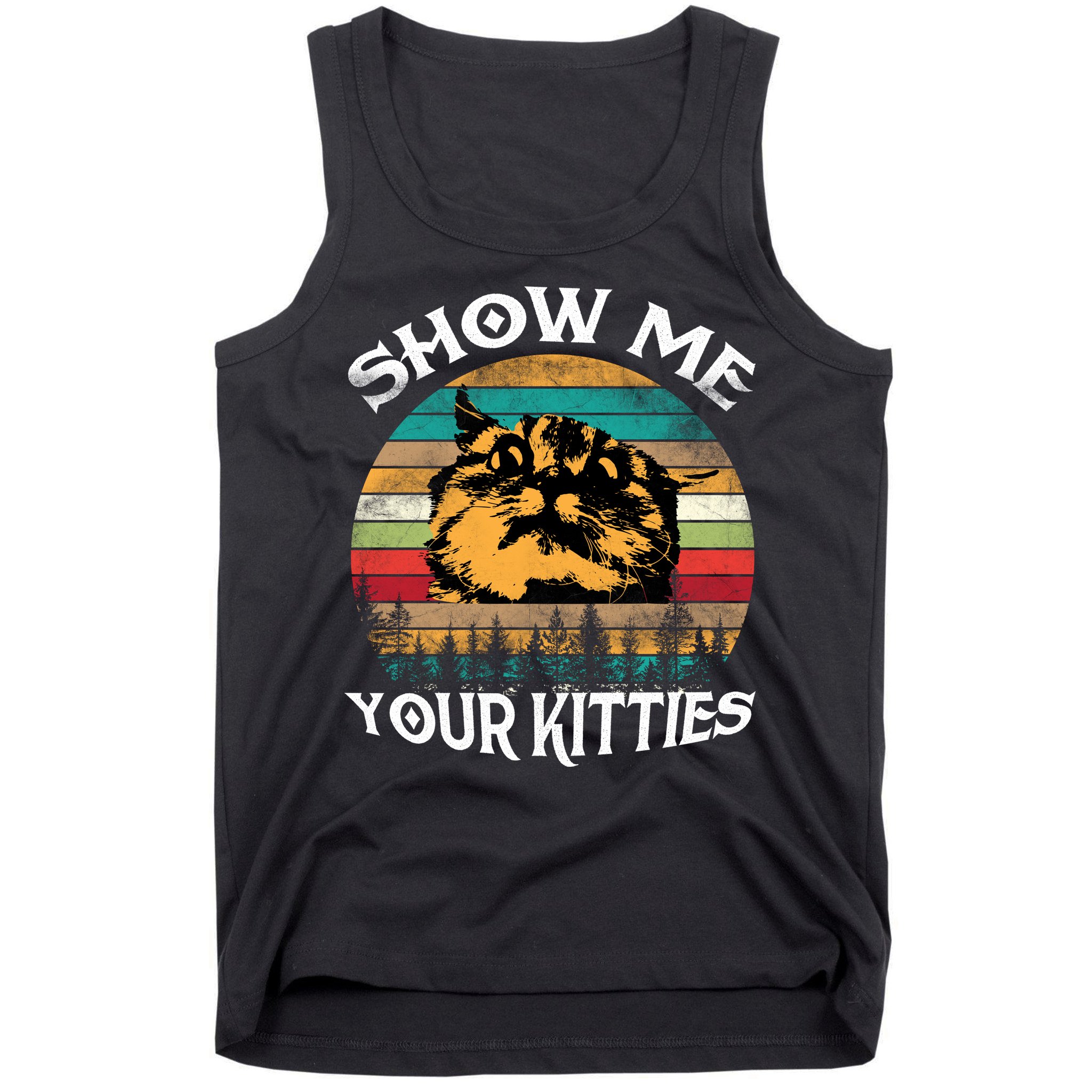 Show Me Your Kitties Retro Cat Lover Tank Top