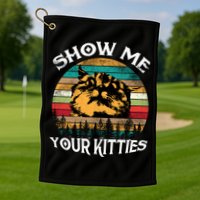 Show Me Your Kitties Retro Cat Lover Golf Towel