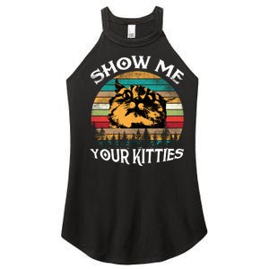 Show Me Your Kitties Retro Cat Lover Women's Perfect Tri Rocker Tank