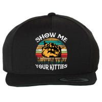 Show Me Your Kitties Retro Cat Lover Wool Snapback Cap