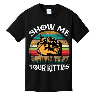 Show Me Your Kitties Retro Cat Lover Kids T-Shirt