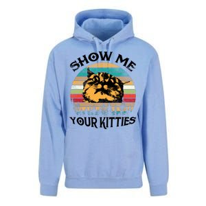 Show Me Your Kitties Retro Cat Lover Unisex Surf Hoodie