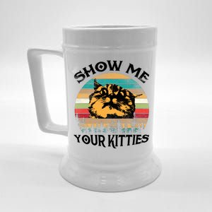 Show Me Your Kitties Retro Cat Lover Beer Stein