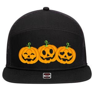 Spooky Halloween Pumpkin Decorations 7 Panel Mesh Trucker Snapback Hat