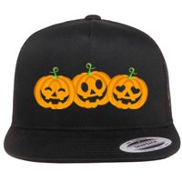 Spooky Halloween Pumpkin Decorations Flat Bill Trucker Hat