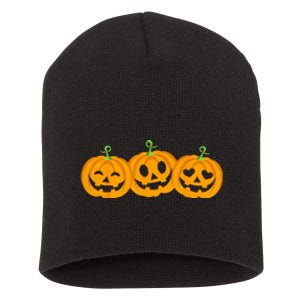 Spooky Halloween Pumpkin Decorations Short Acrylic Beanie