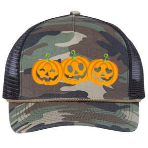 Spooky Halloween Pumpkin Decorations Retro Rope Trucker Hat Cap