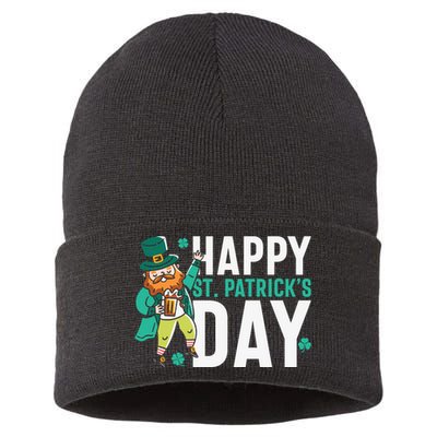 Saint Happy Patricks Day Sustainable Knit Beanie