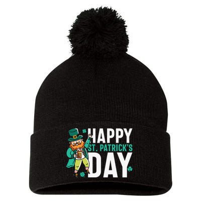 Saint Happy Patricks Day Pom Pom 12in Knit Beanie