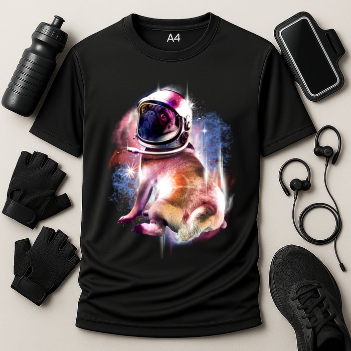 Space Hunger Pug Cooling Performance Crew T-Shirt