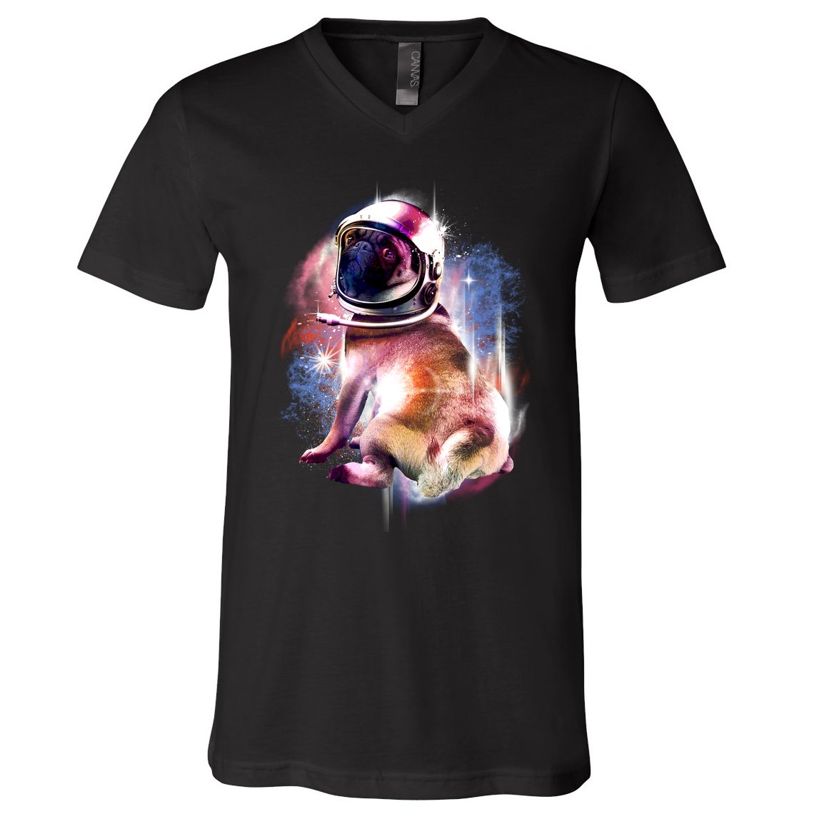 Space Hunger Pug V-Neck T-Shirt