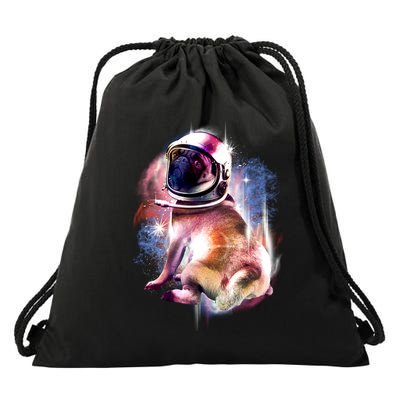 Space Hunger Pug Drawstring Bag