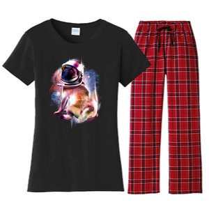 Space Hunger Pug Women's Flannel Pajama Set