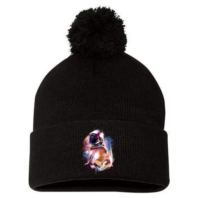 Space Hunger Pug Pom Pom 12in Knit Beanie