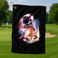 Space Hunger Pug Golf Towel