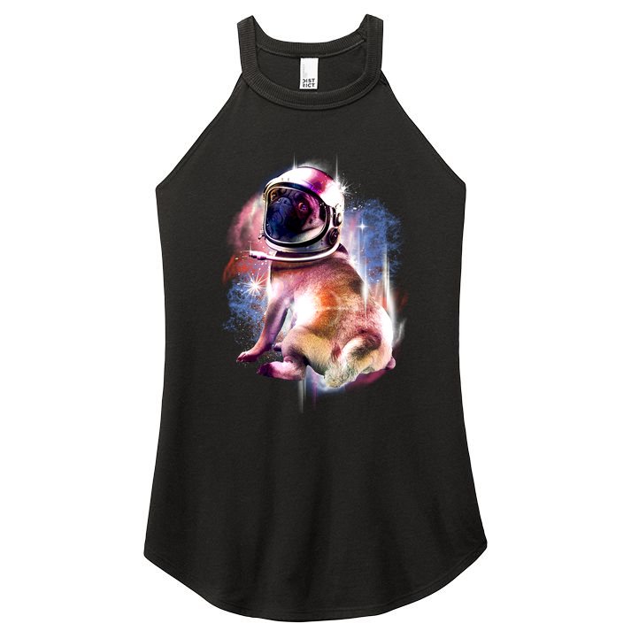 Space Hunger Pug Women's Perfect Tri Rocker Tank