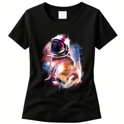 Space Hunger Pug Womens T-Shirt