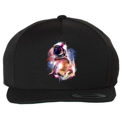 Space Hunger Pug Wool Snapback Cap