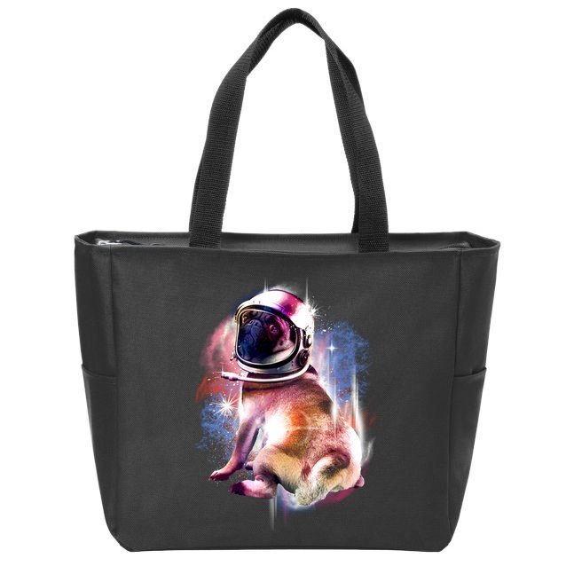 Space Hunger Pug Zip Tote Bag
