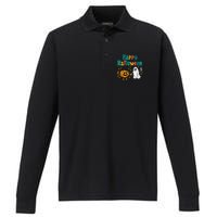 Spooky Halloween Pumpkin Ghost Retro Vibes Performance Long Sleeve Polo