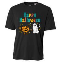 Spooky Halloween Pumpkin Ghost Retro Vibes Cooling Performance Crew T-Shirt