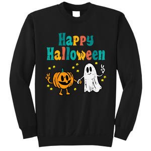 Spooky Halloween Pumpkin Ghost Retro Vibes Sweatshirt