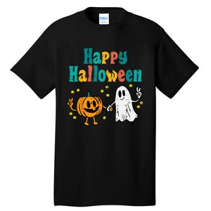 Spooky Halloween Pumpkin Ghost Retro Vibes Tall T-Shirt