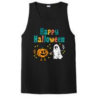 Spooky Halloween Pumpkin Ghost Retro Vibes PosiCharge Competitor Tank