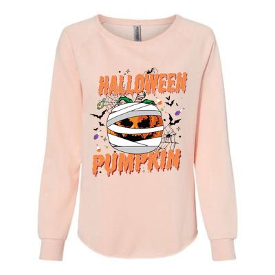 Scary Halloween Pumpkin Vintage Stay Spooky Womens California Wash Sweatshirt