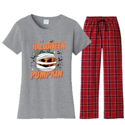 Scary Halloween Pumpkin Vintage Stay Spooky Women's Flannel Pajama Set