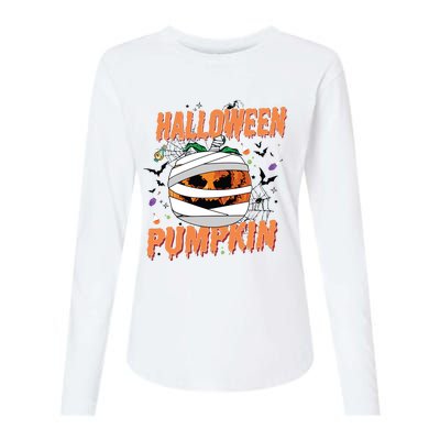 Scary Halloween Pumpkin Vintage Stay Spooky Womens Cotton Relaxed Long Sleeve T-Shirt