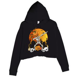 Skeleton Halloween Pumpkin Jack O Lantern Dab Gift Crop Fleece Hoodie