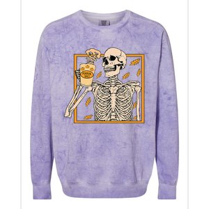 Spooky Halloween Pumpkin Spice Syrup Creamer Colorblast Crewneck Sweatshirt