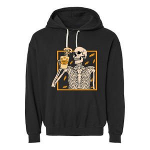 Spooky Halloween Pumpkin Spice Syrup Creamer Garment-Dyed Fleece Hoodie