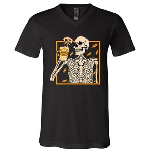 Spooky Halloween Pumpkin Spice Syrup Creamer V-Neck T-Shirt