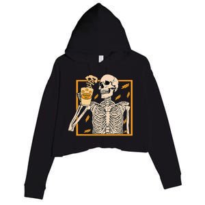 Spooky Halloween Pumpkin Spice Syrup Creamer Crop Fleece Hoodie