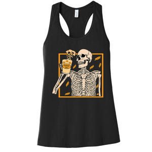 Spooky Halloween Pumpkin Spice Syrup Creamer Women's Racerback Tank